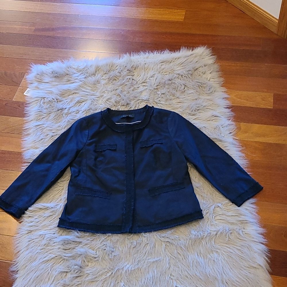 NWT Talbots womens nany blue linen jacket size 4